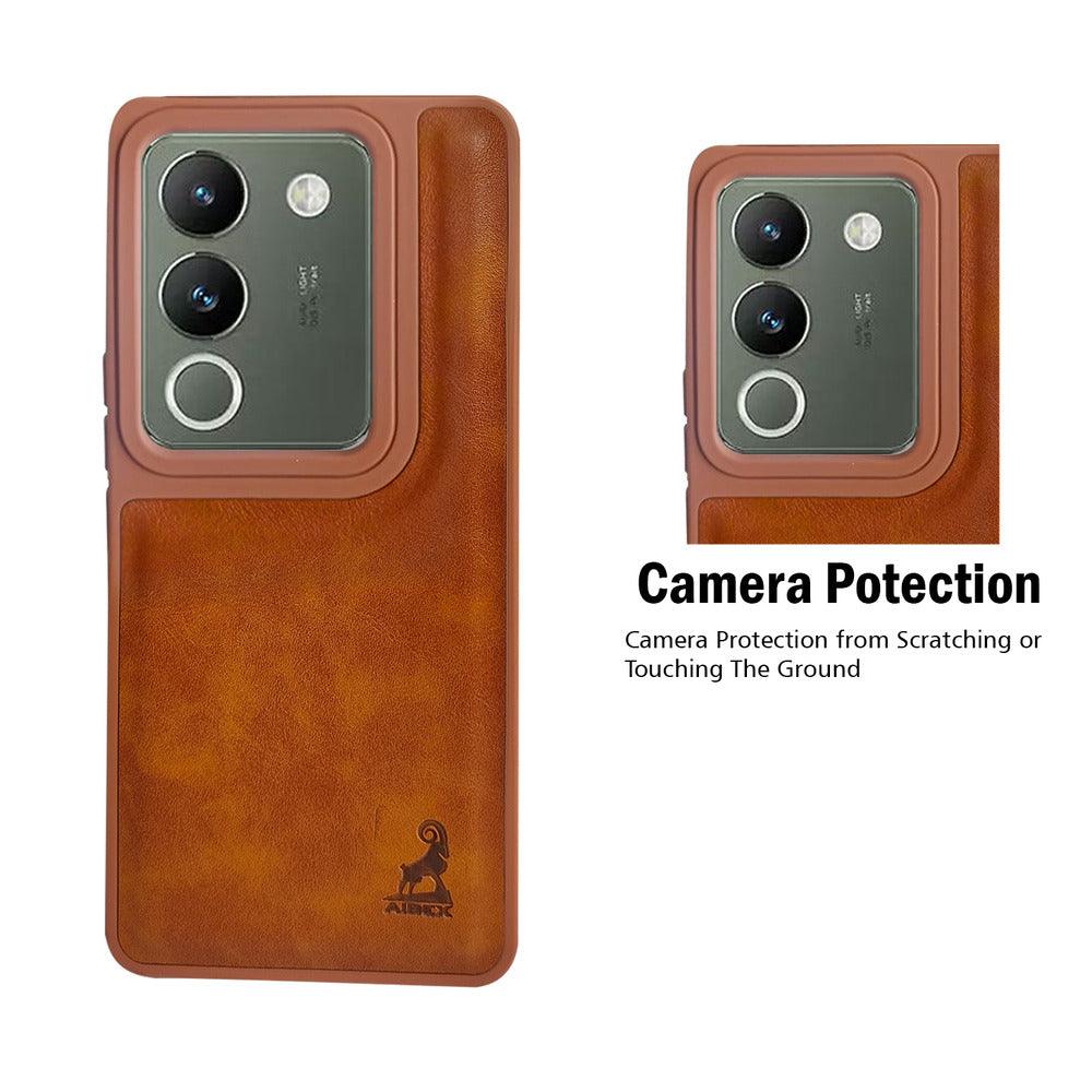 Aibex Shield Back Cover For Vivo Y200 5G | Vegan Leather - Aibex