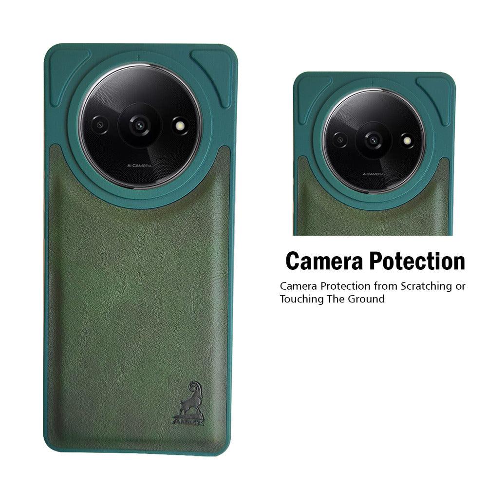 Aibex Shield Back Cover For Poco C61 / Xiaomi Redmi A3 | Vegan Leather - Aibex