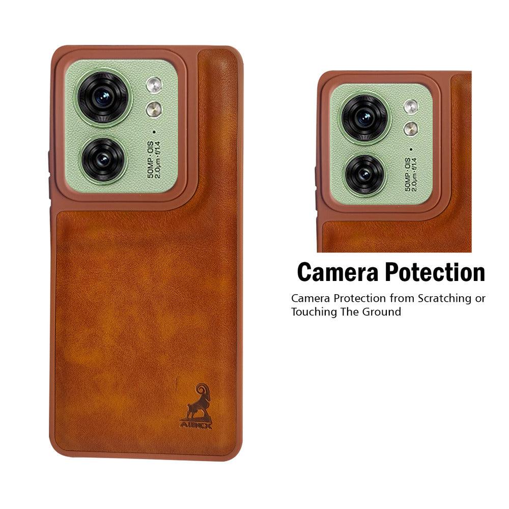 Aibex Shield Back Cover For Motorola Edge 40 | Vegan Leather - Aibex