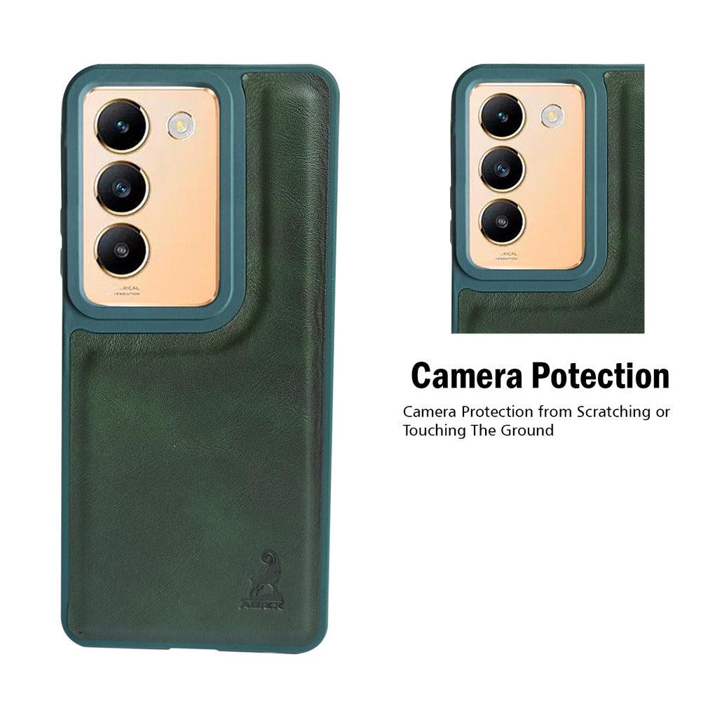 Aibex Shield Back Cover For Vivo T3 5G / Vivo Y200e 5G | Vegan Leather - Aibex