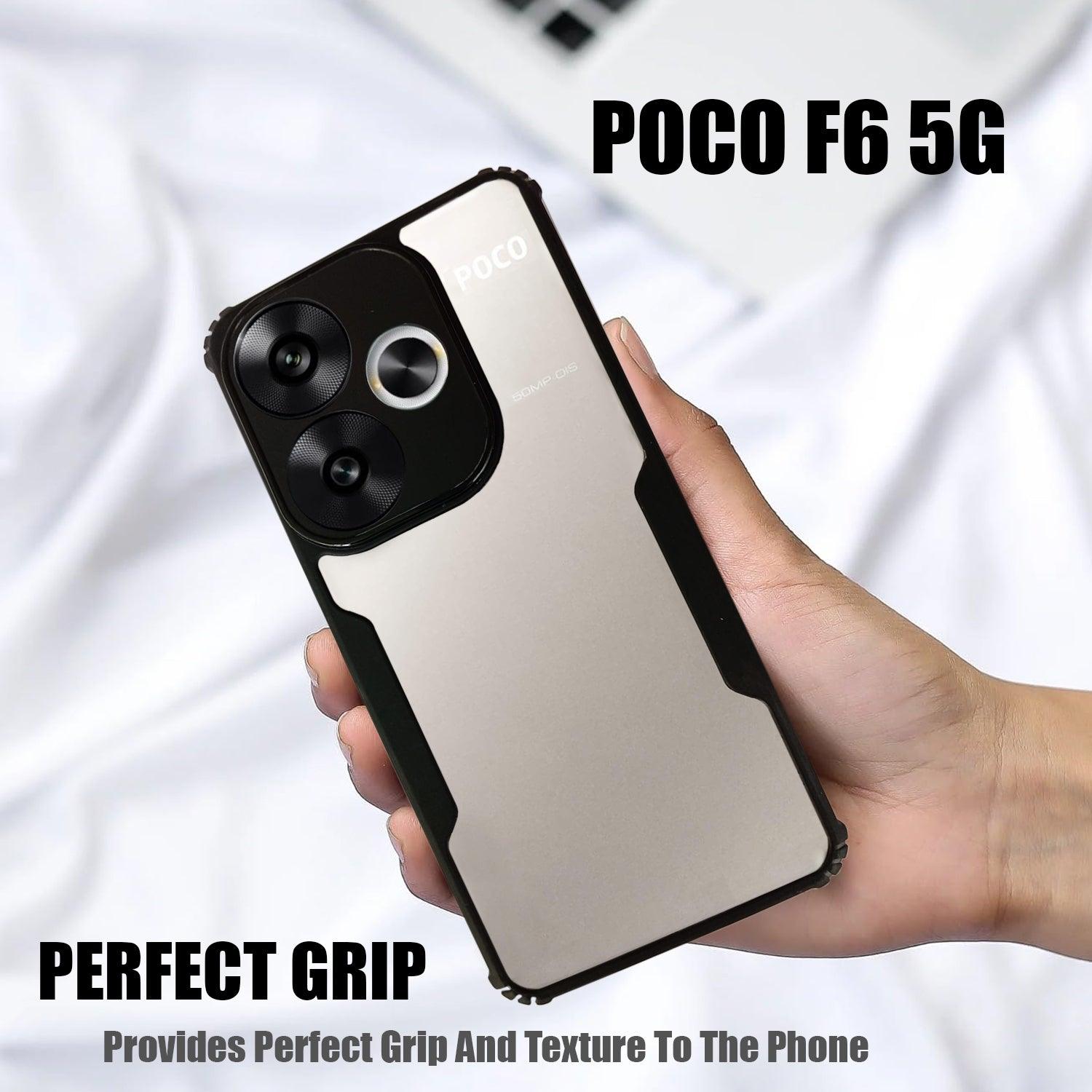 AIBEX Crystal Clear Back Cover Case for Poco F6 | Shock Proof Design | Transparent Back Cover Case - Aibex