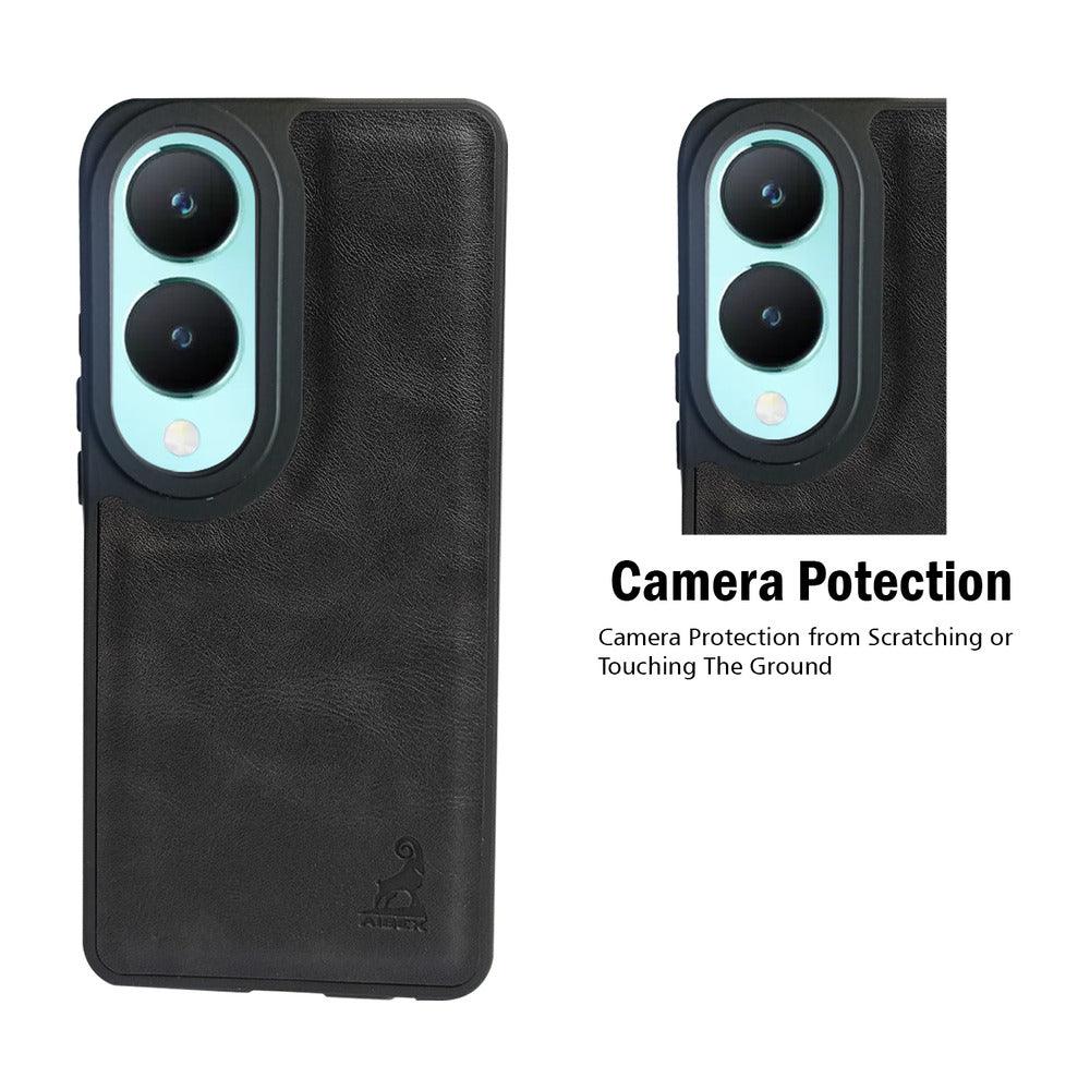 Aibex Shield Back Cover For Vivo Y28 5G / Vivo Y17s 4G | Vegan Leather - Aibex