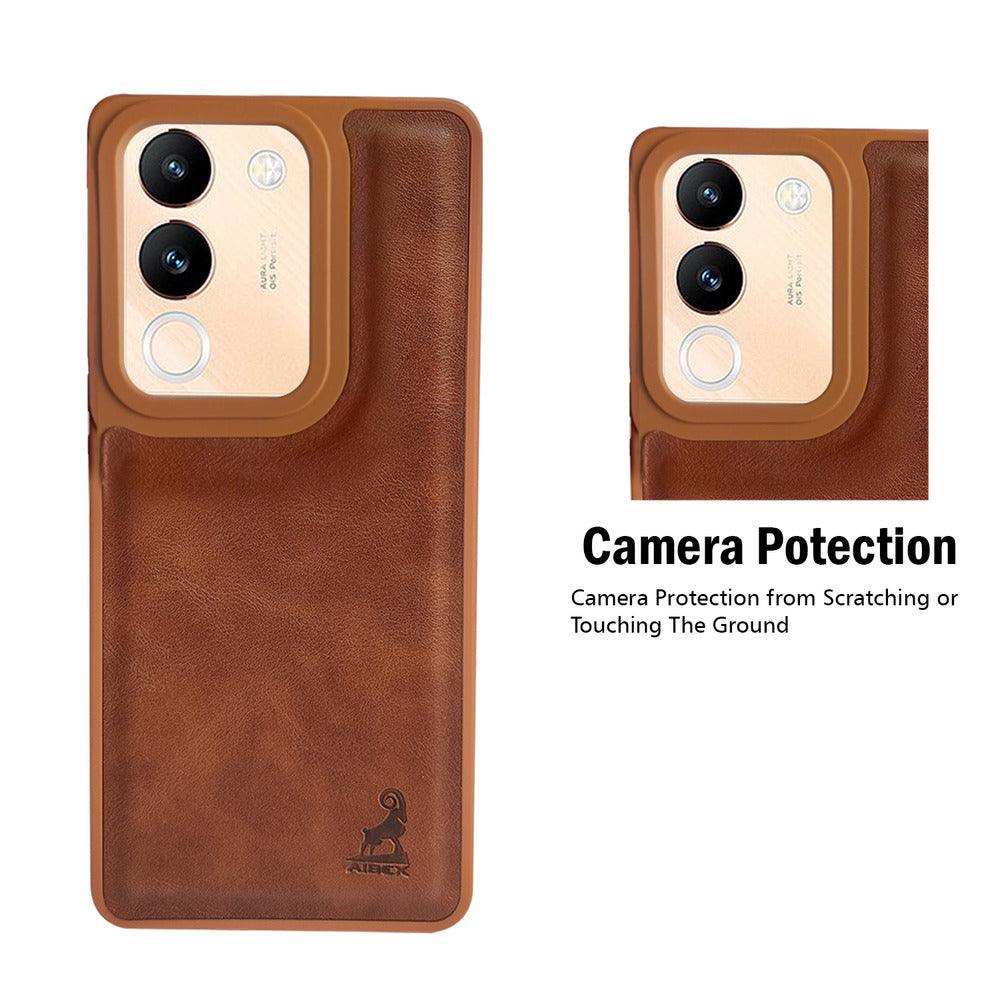 Aibex Shield Back Cover For Vivo V29E 5G | Vegan Leather - Aibex