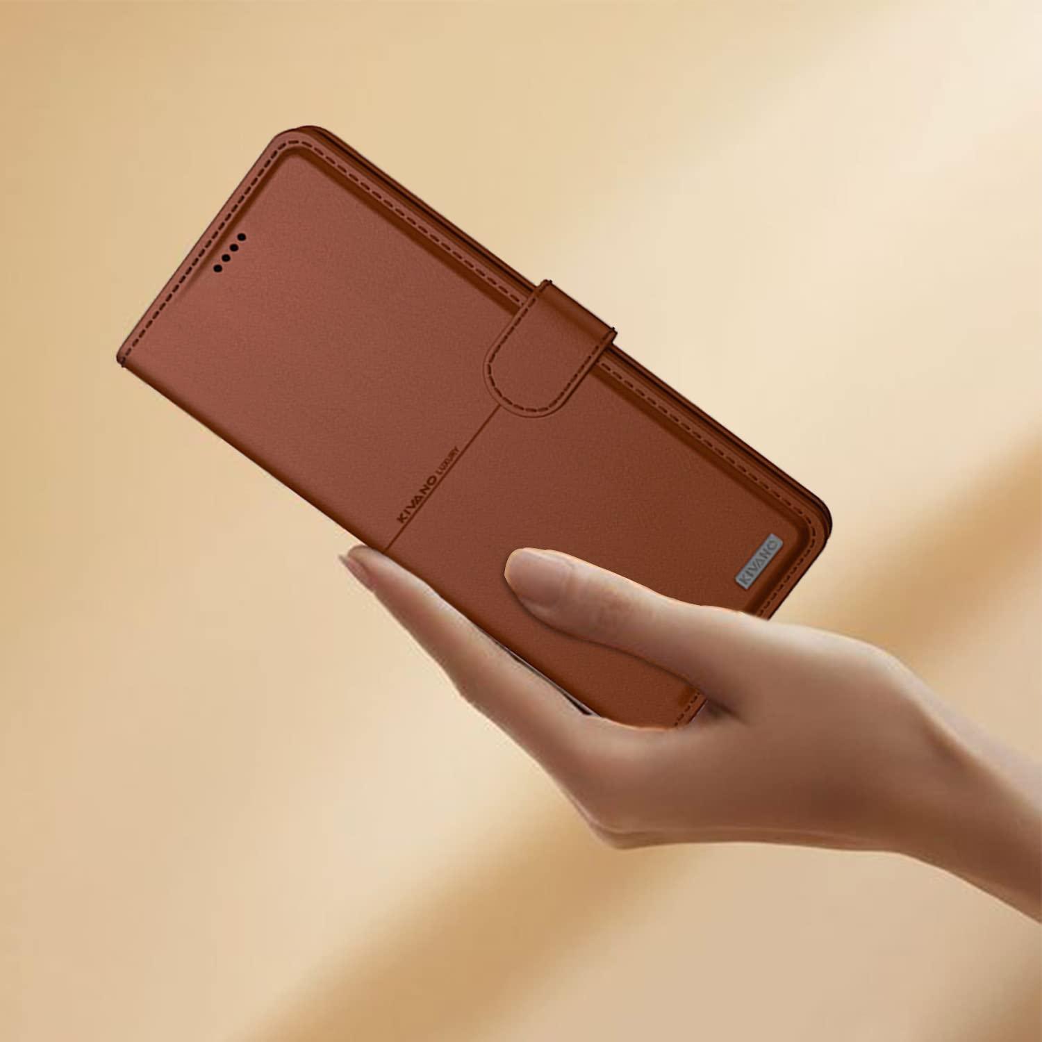 KIVANO Compatible with Iqoo Z9X 5G Flip Cover | Leather Finish | Inside Pockets & Inbuilt Stand | Shockproof Wallet Style Magnetic Closure Back Cover Case - Aibex