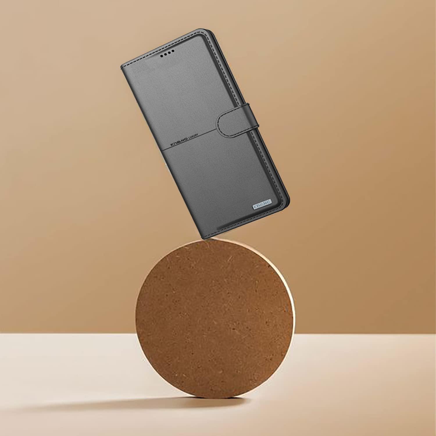 KIVANO Compatible withRealme C63 Flip Cover | Leather Finish | Inside Pockets & Inbuilt Stand | Shockproof Wallet Style Magnetic Closure Back Cover Case - Aibex