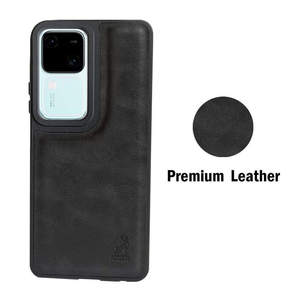 Aibex Shield Back Cover For Vivo V30 5G / Vivo V30 Pro 5G | Vegan Leather - Aibex