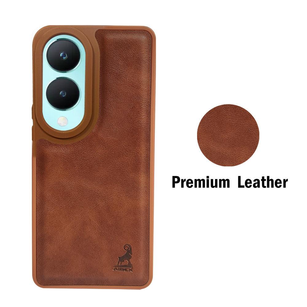 Aibex Shield Back Cover For Vivo Y28 5G / Vivo Y17s 4G | Vegan Leather - Aibex