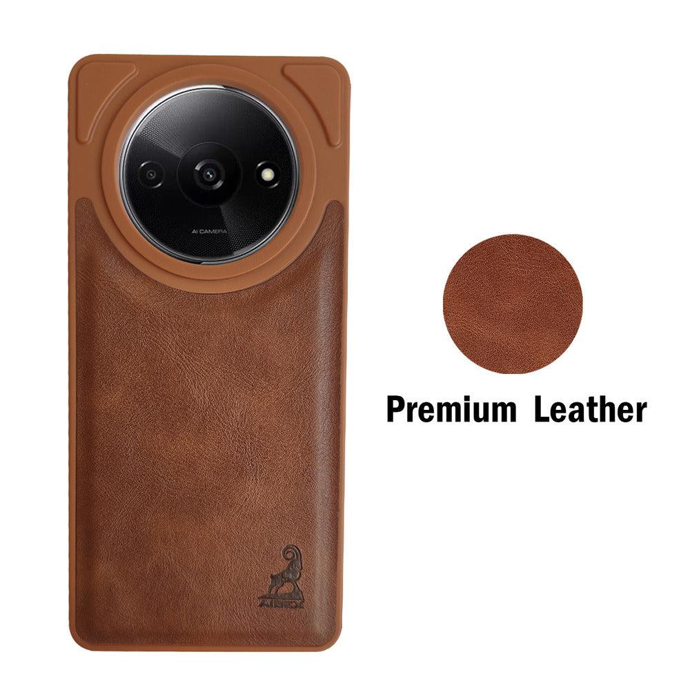 Aibex Shield Back Cover For Poco C61 / Xiaomi Redmi A3 | Vegan Leather - Aibex