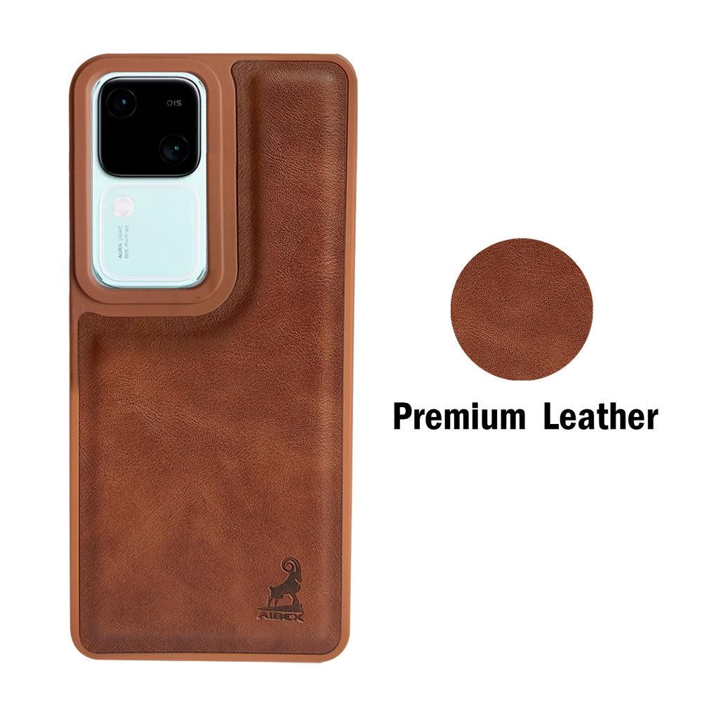 Aibex Shield Back Cover For Vivo V30 5G / Vivo V30 Pro 5G | Vegan Leather - Aibex