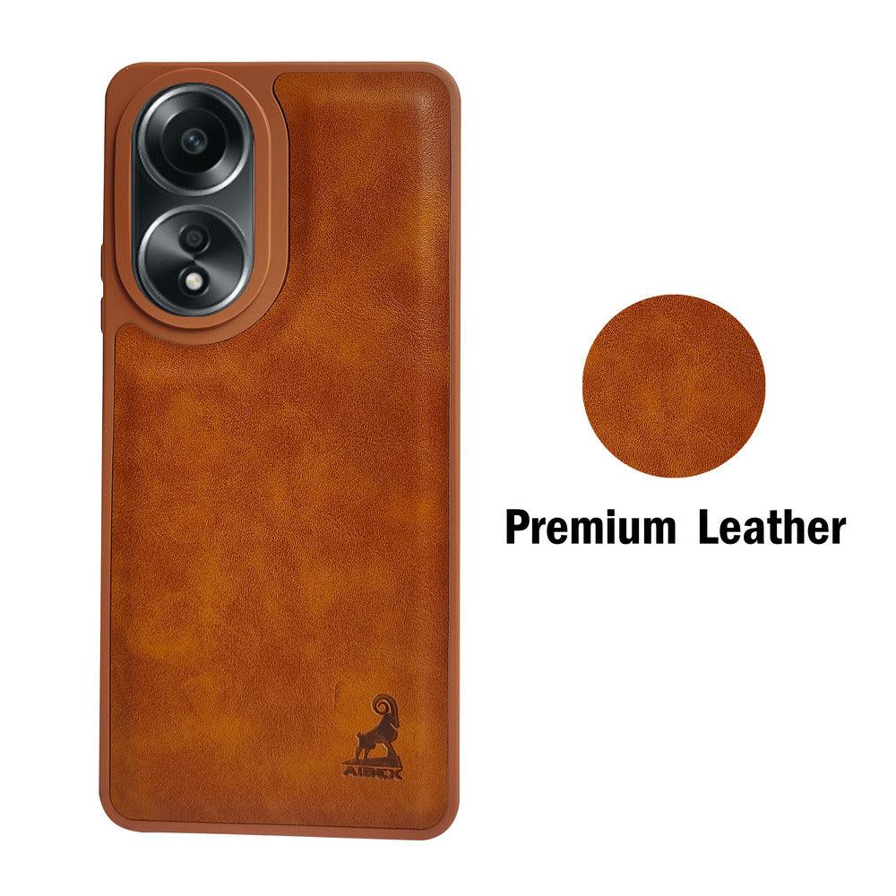Aibex Shield Back Cover For Oppo A58 4G | Vegan Leather - Aibex