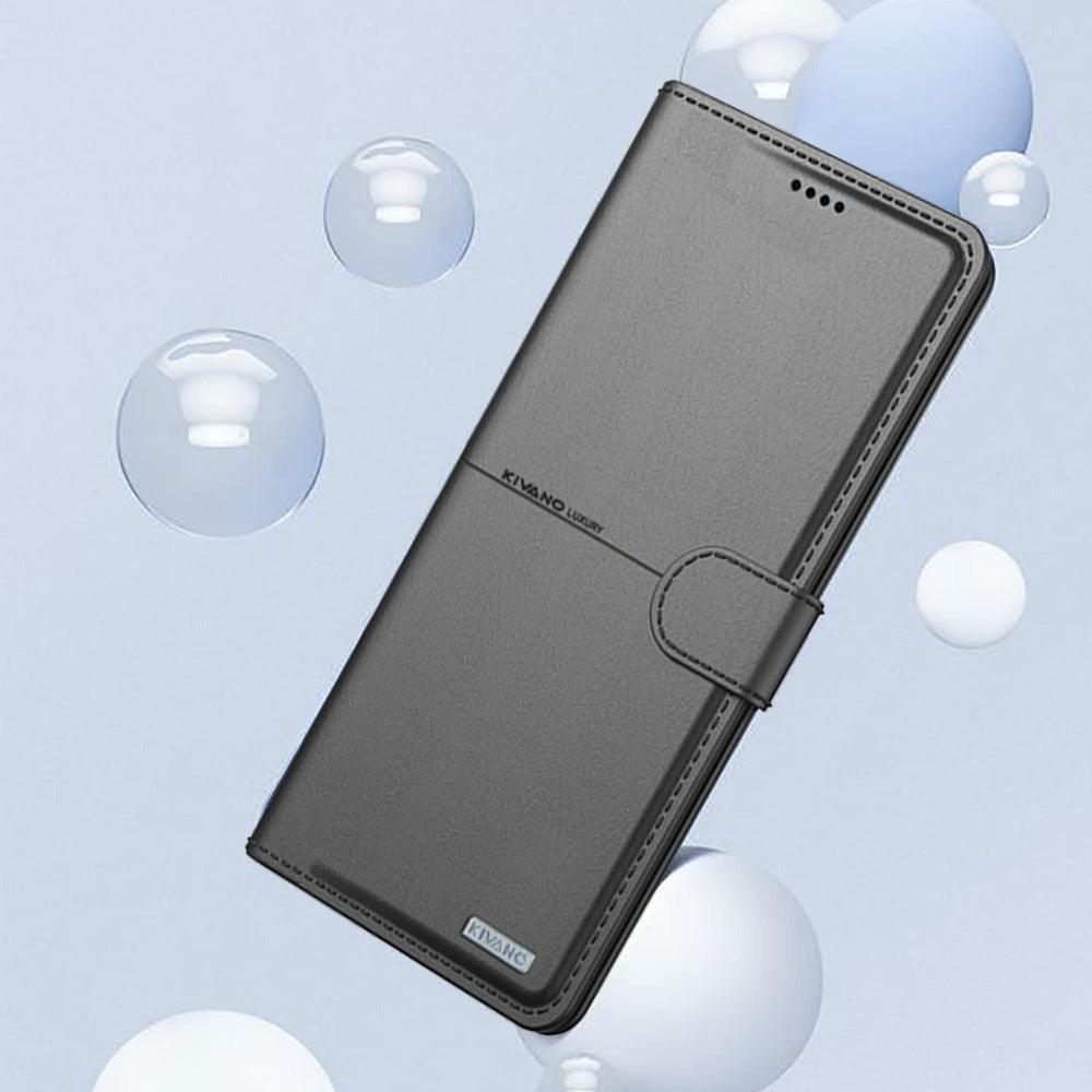 KIVANO Compatible with Poco F6 5G Flip Cover | Leather Finish | Inside Pockets & Inbuilt Stand | Shockproof Wallet Style Magnetic Closure Back Cover Case - Aibex