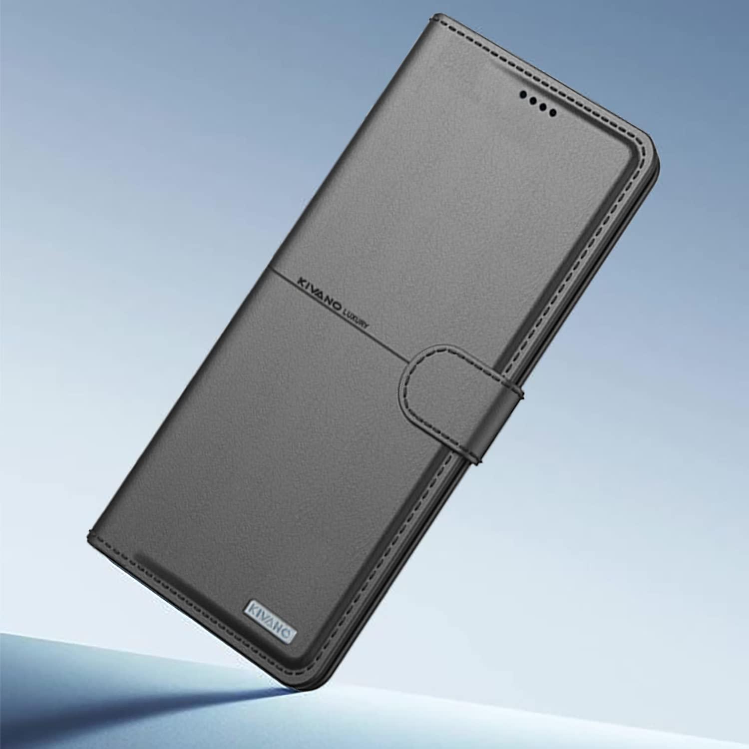 KIVANO Compatible with Realme C61 Flip Cover | Leather Finish | Inside Pockets & Inbuilt Stand | Shockproof Wallet Style Magnetic Closure Back Cover Case - Aibex