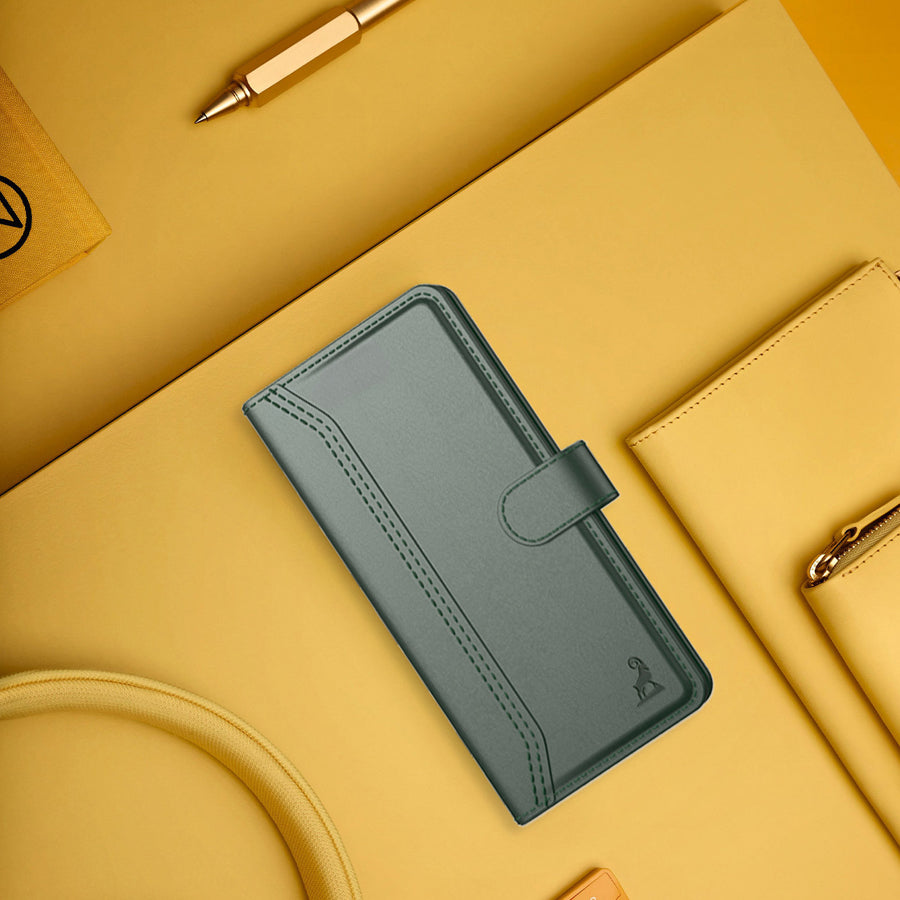 Vivo Y300 Plus Aibex PU Leather Flip Cover Foldable Stand & Pocket Magnetic Closure