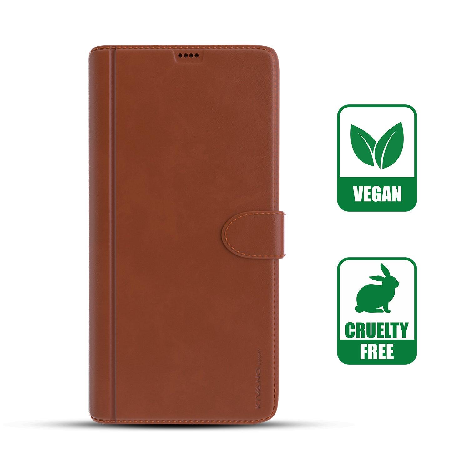 Leather Wallet Case for Oppo Reno 12 5G Stylish Flip Folio Cover with Card Holder, Stand -KIVANO LUXE - Aibex