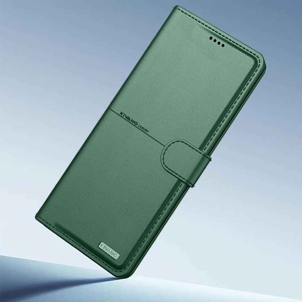 KIVANO Compatible with Poco F6 5G Flip Cover | Leather Finish | Inside Pockets & Inbuilt Stand | Shockproof Wallet Style Magnetic Closure Back Cover Case - Aibex