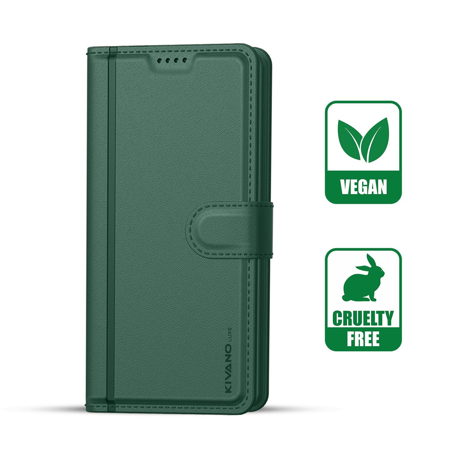 Leather Wallet Case for Vivo Y58 5G ?Stylish Flip Folio Cover with Card Holder, Stand -KIVANO LUXE - Aibex