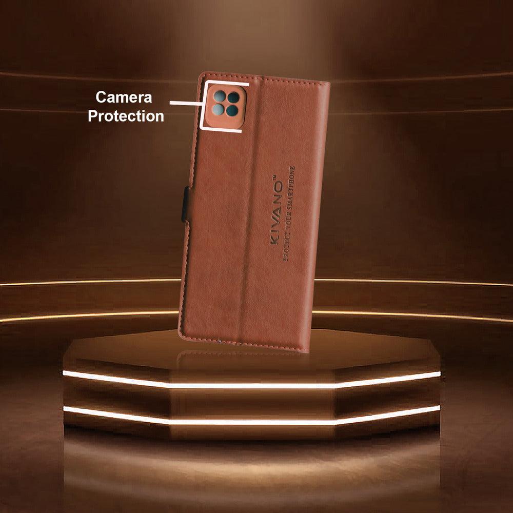 Kivano Compatible with Motorola edge 50 fusion Flip Cover | Leather Finish | Inside Pockets & Inbuilt Stand - Aibex