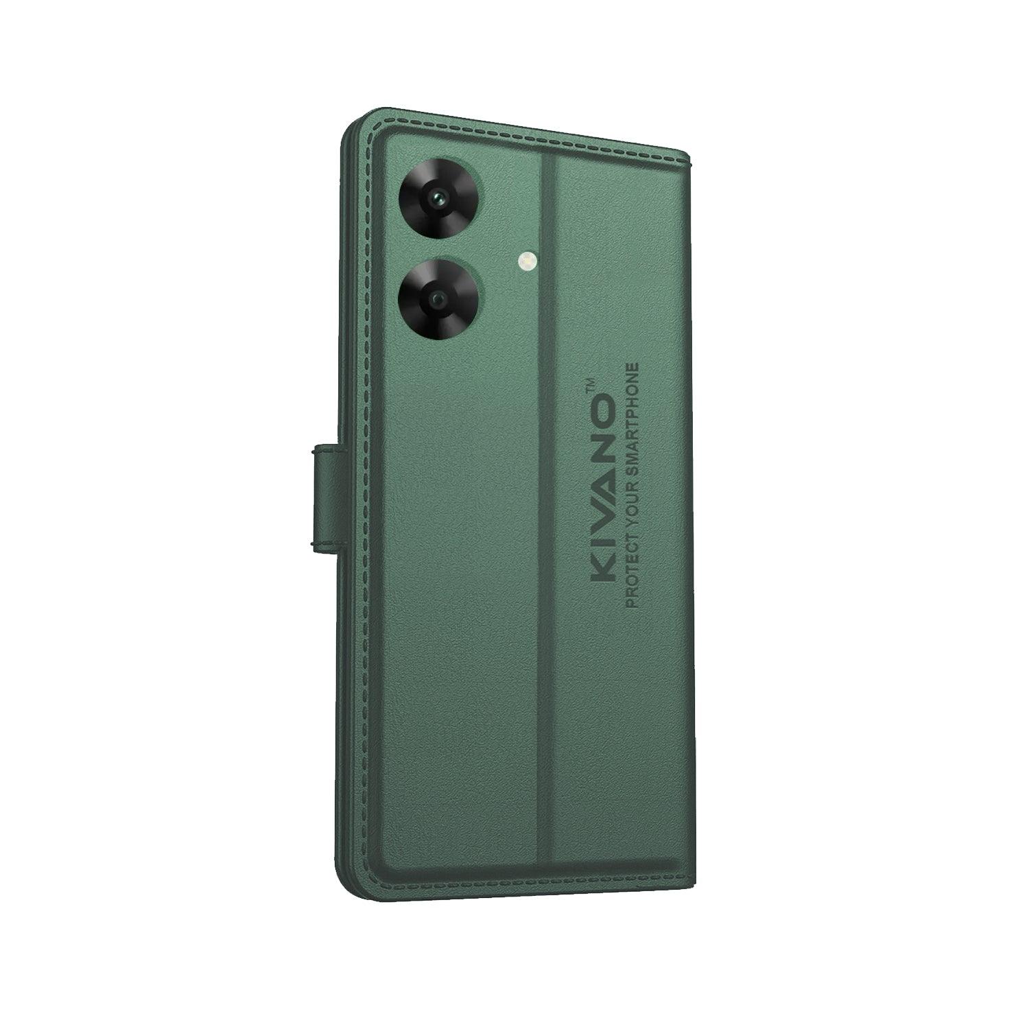 KIVANO Compatible with Realme C61 Flip Cover | Leather Finish | Inside Pockets & Inbuilt Stand | Shockproof Wallet Style Magnetic Closure Back Cover Case - Aibex