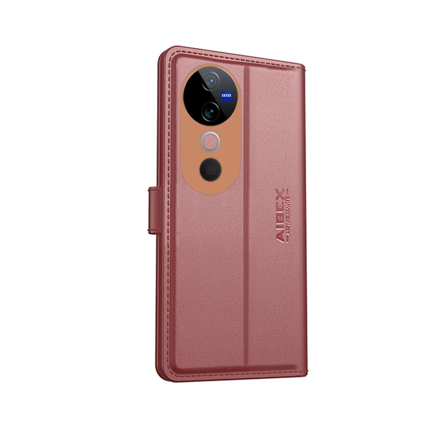 vivo t3 ultra Aibex PU Leather Flip Cover Foldable Stand & Pocket Magnetic Closure - Aibex