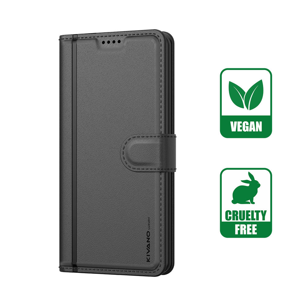 Vivo Y200 Leather Flip Cover & Mobile Card Holder - Kivano Luxe Black inside view