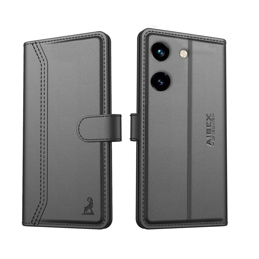 Vivo Y200 Pro 5G Aibex PU Leather Flip Cover Foldable Stand & Pocket Magnetic Closure - Aibex