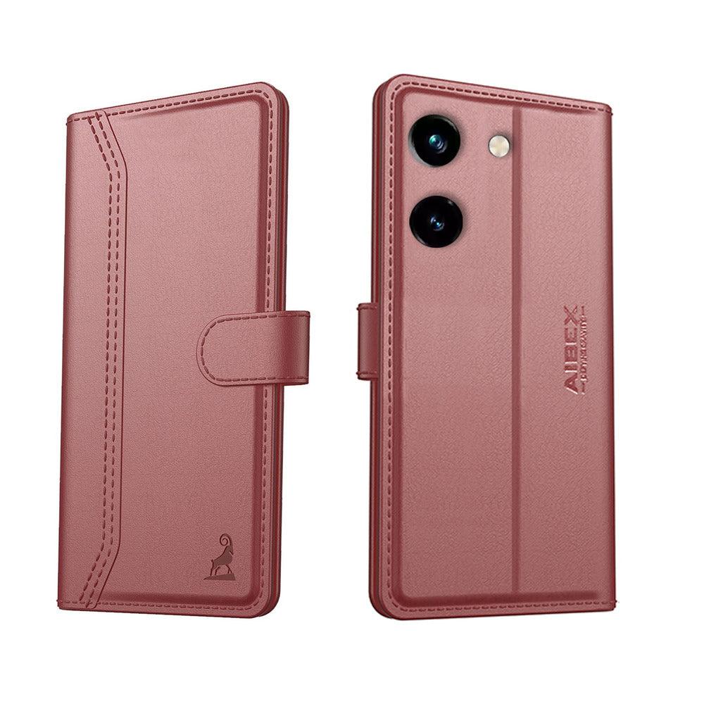 Vivo Y200 Pro 5G Aibex PU Leather Flip Cover Foldable Stand & Pocket Magnetic Closure - Aibex