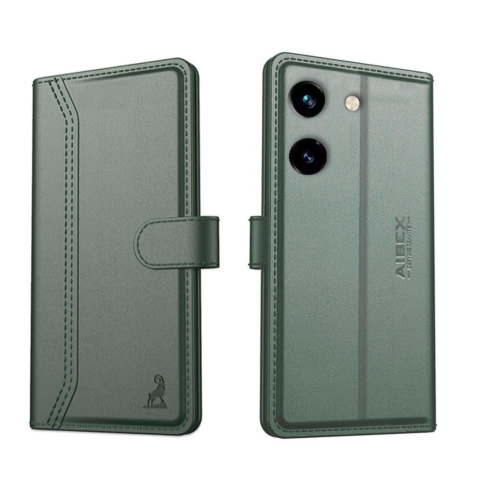 Vivo Y200 Pro 5G Aibex PU Leather Flip Cover Foldable Stand & Pocket Magnetic Closure - Aibex