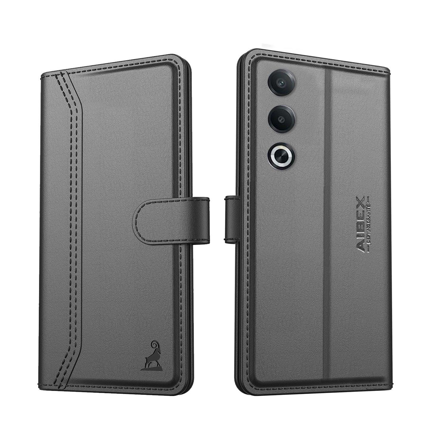 Oppo A3 pro Aibex PU Leather Flip Cover Foldable Stand & Pocket Magnetic Closure - Aibex