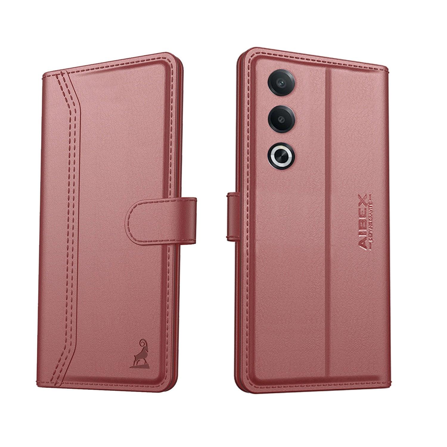 Oppo A3 pro Aibex PU Leather Flip Cover Foldable Stand & Pocket Magnetic Closure - Aibex