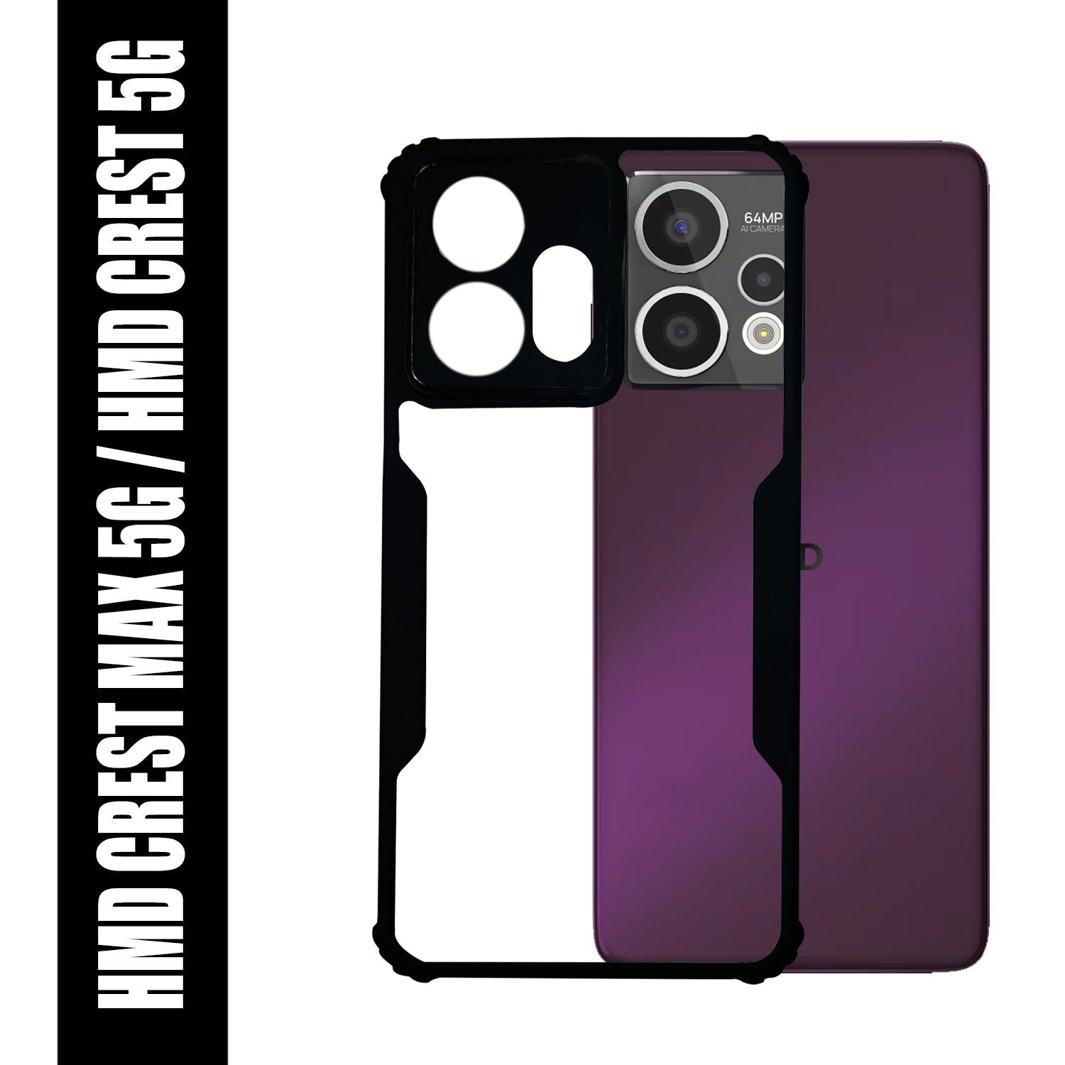 AIBEX Crystal Clear Back Cover Case for HMD Crest Max 5G | Shock Proof Design | Transparent Back Cover Case - Aibex