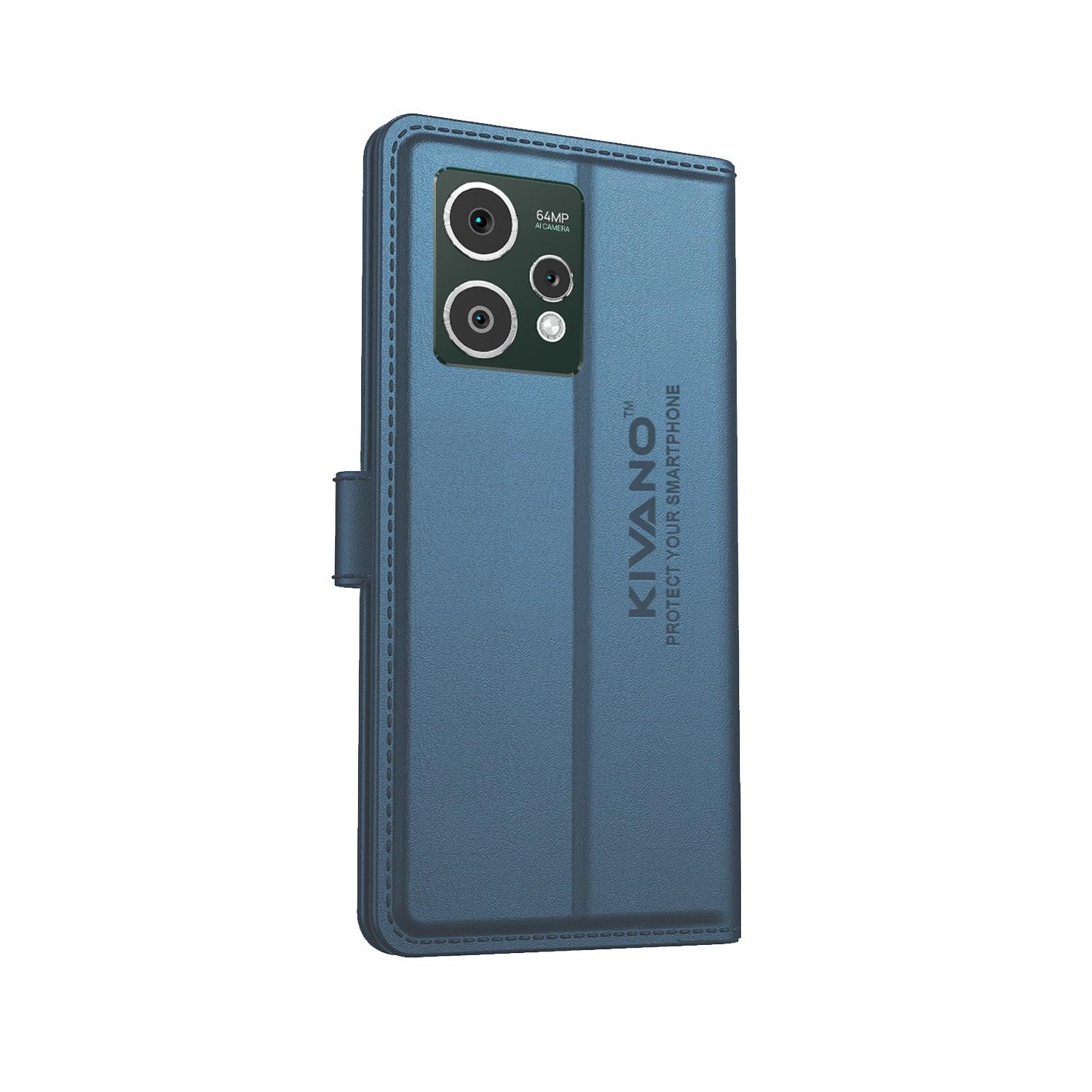 Leather Wallet Case for Oppo A3 5G Stylish Flip Folio Cover with Card Holder, Stand -KIVANO LUXE - Aibex