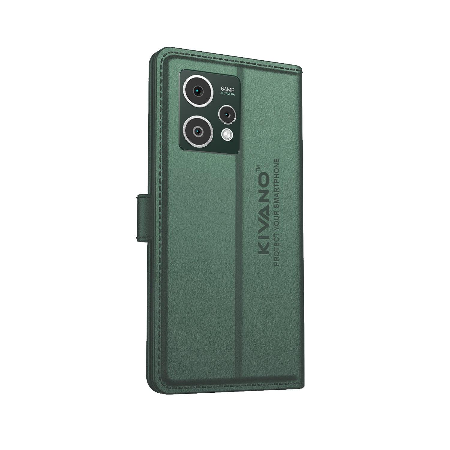 Leather Wallet Case for Oppo A3 5G Stylish Flip Folio Cover with Card Holder, Stand -KIVANO LUXE - Aibex