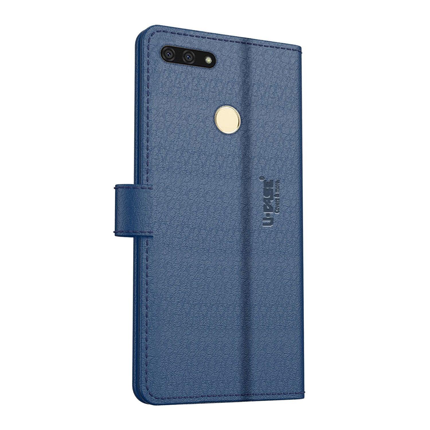 U-CASE Flip Cover for Huawei Honor 7A Vegan Foldable Stand & Pocket Magnetic Closure - Aibex