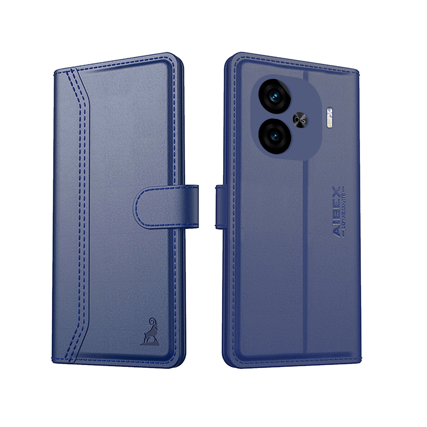 iQOO Neo 10R 5G Aibex PU Leather Flip Cover Blue 2 
