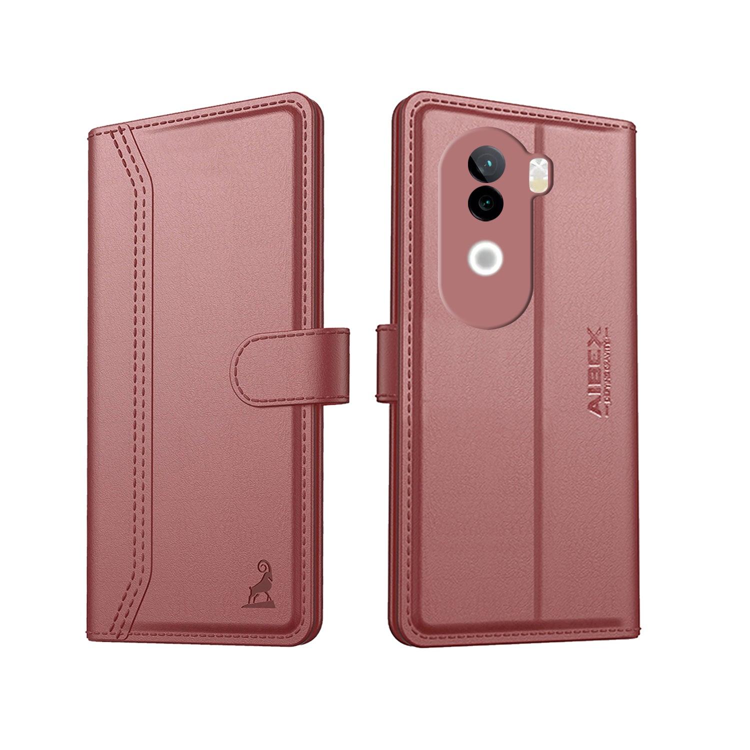 Vivo v40e 5G Aibex PU Leather Flip Cover Foldable Stand & Pocket Magnetic Closure - Aibex