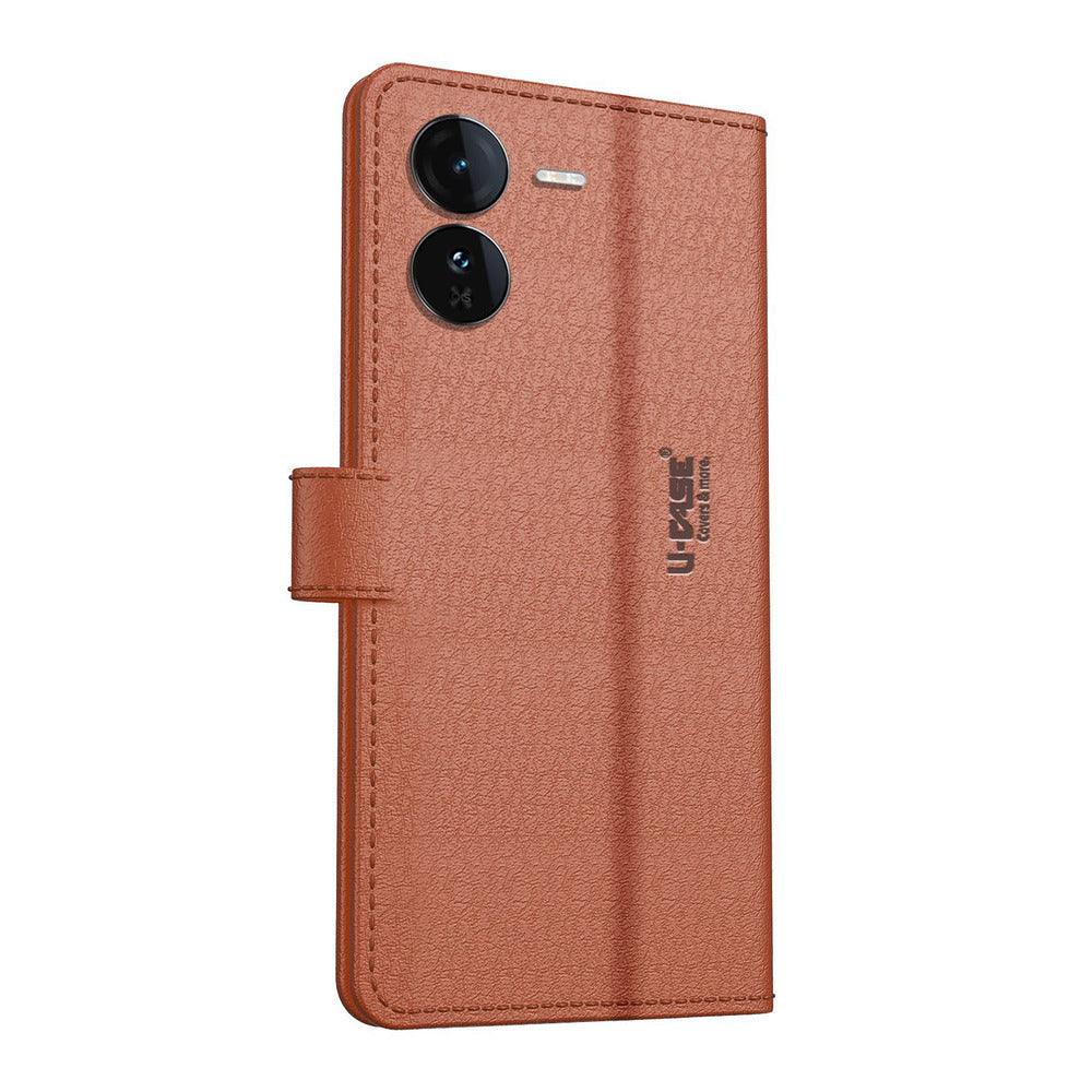 IQOO Z9 5G U-CASE Magnetic Flip Cover Vegan Foldable Stand & Pocket Magnetic Closure - Aibex