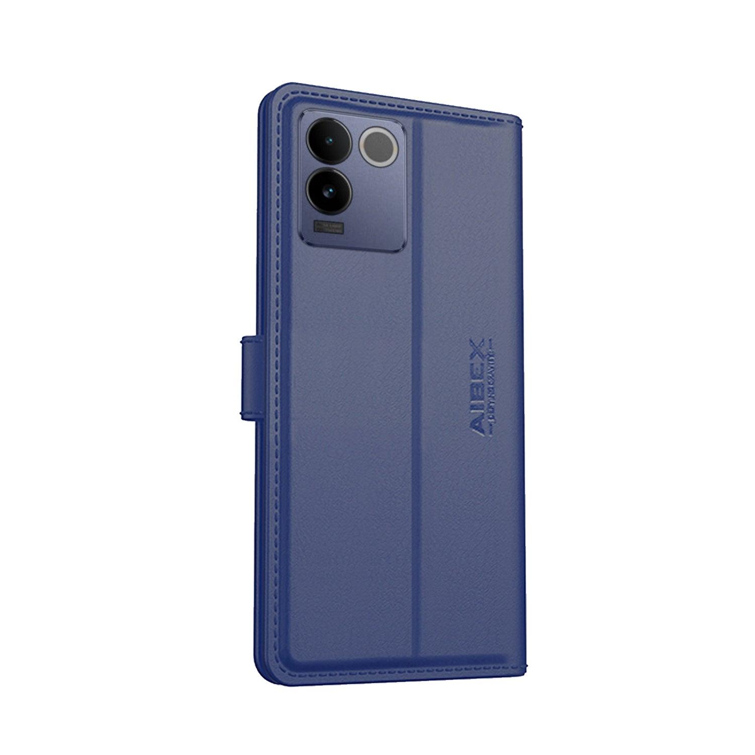 IQOO Z7 Pro 5G / Vivo T2 Pro 5G Aibex PU Leather Flip Cover Foldable Stand & Pocket Magnetic Closure - Aibex