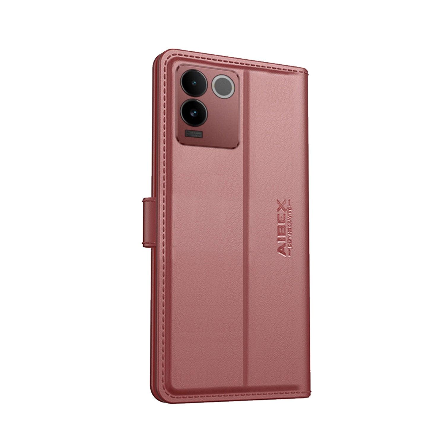 IQOO Z7 Pro 5G / Vivo T2 Pro 5G Aibex PU Leather Flip Cover Foldable Stand & Pocket Magnetic Closure - Aibex