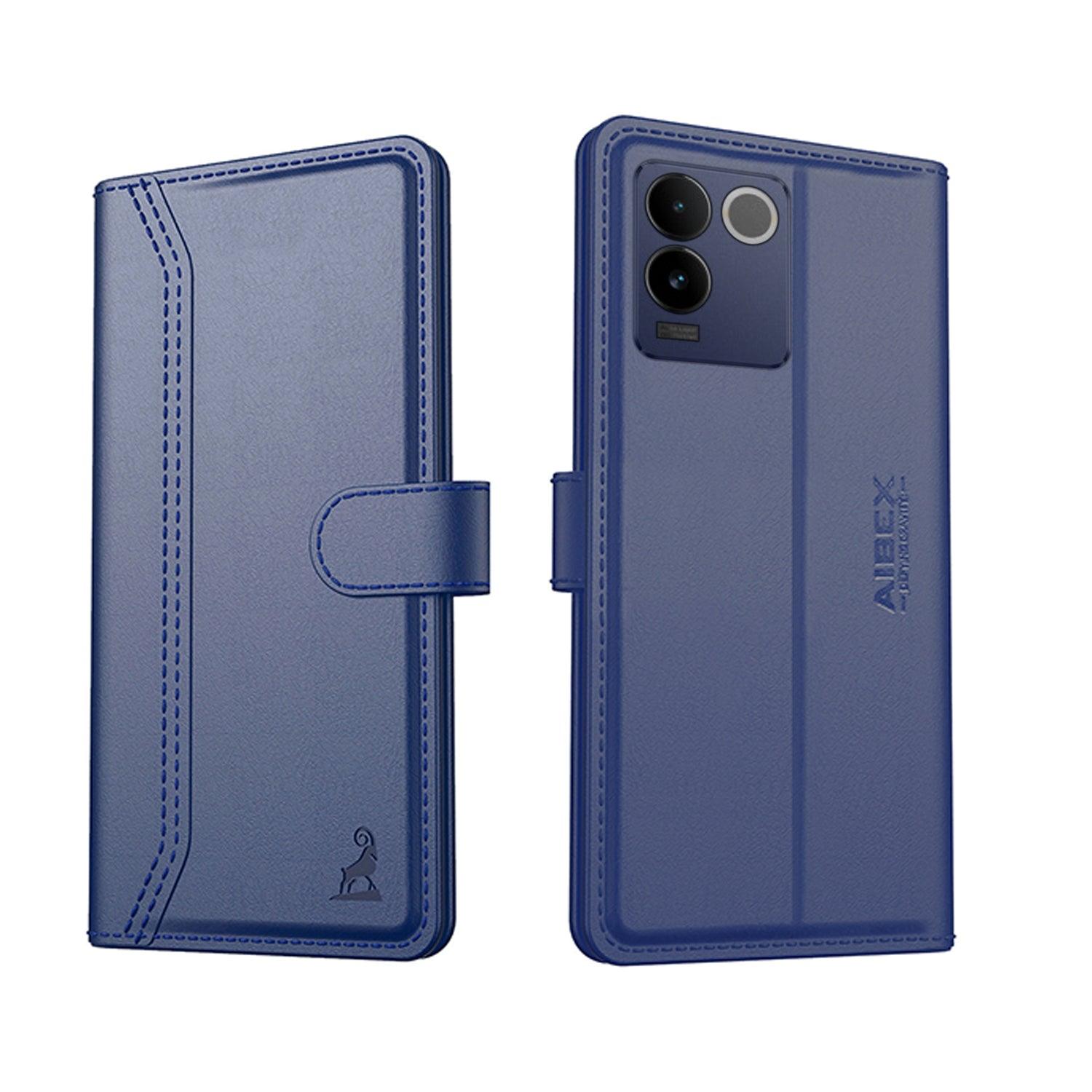 IQOO Z7 Pro 5G / Vivo T2 Pro 5G Aibex PU Leather Flip Cover Foldable Stand & Pocket Magnetic Closure - Aibex