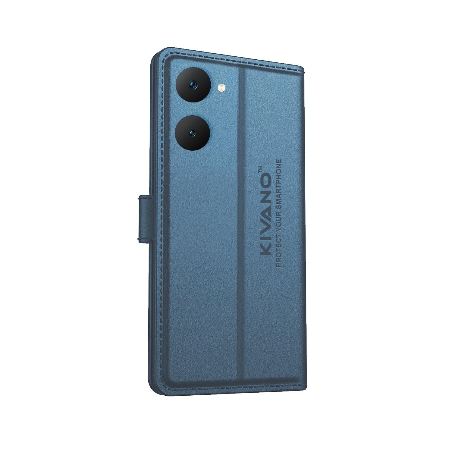 KIVANO Compatible with Vivo y18 Flip Cover | Leather Finish | Inside Pockets & Inbuilt Stand | Shockproof Wallet Style Magnetic Closure Back Cover Case - Aibex