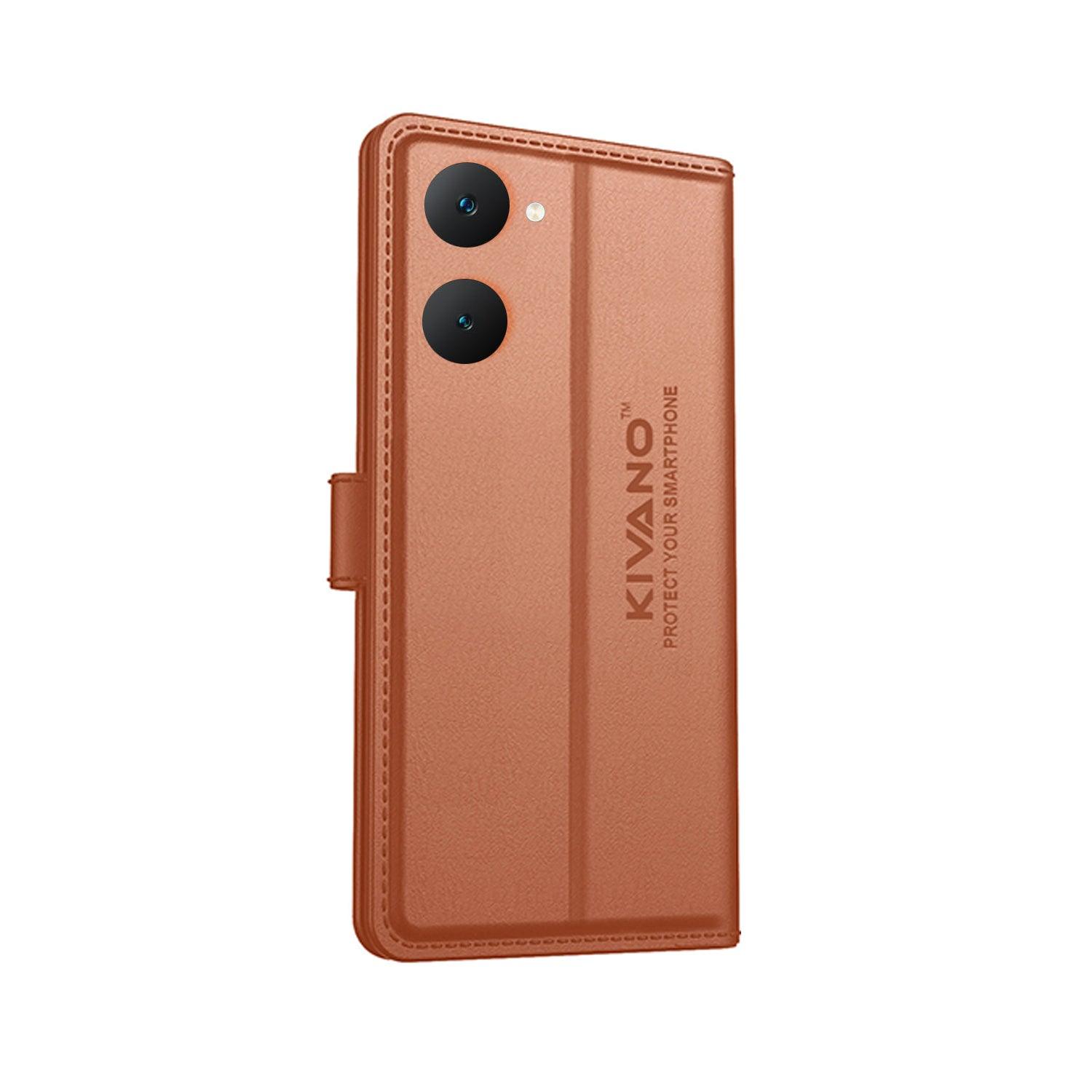 KIVANO Compatible with Iqoo z9 lite 5G Flip Cover | Leather Finish | Inside Pockets & Inbuilt Stand | Shockproof Wallet Style Magnetic Closure Back Cover Case - Aibex