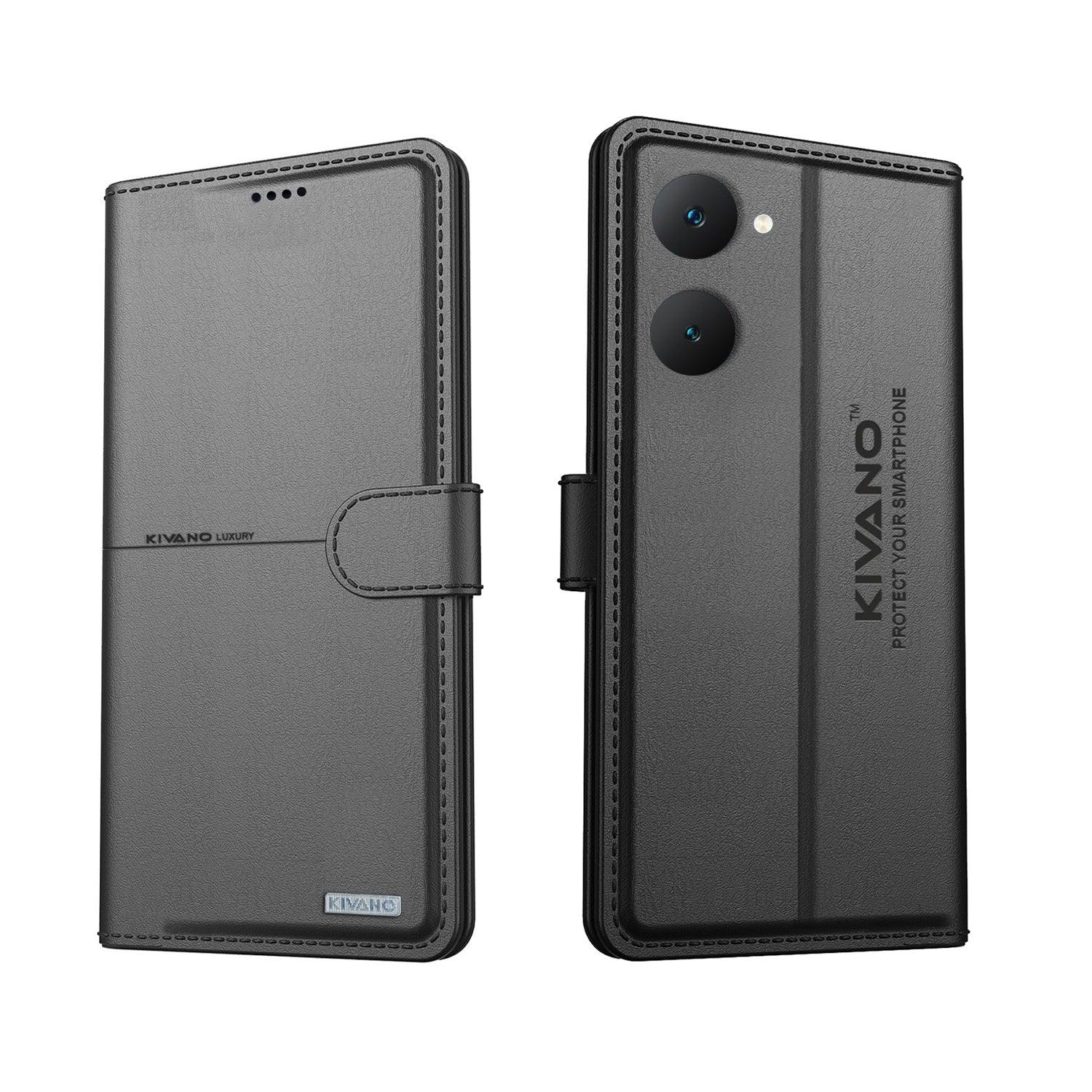 KIVANO Compatible with Iqoo z9 lite 5G Flip Cover | Leather Finish | Inside Pockets & Inbuilt Stand | Shockproof Wallet Style Magnetic Closure Back Cover Case - Aibex