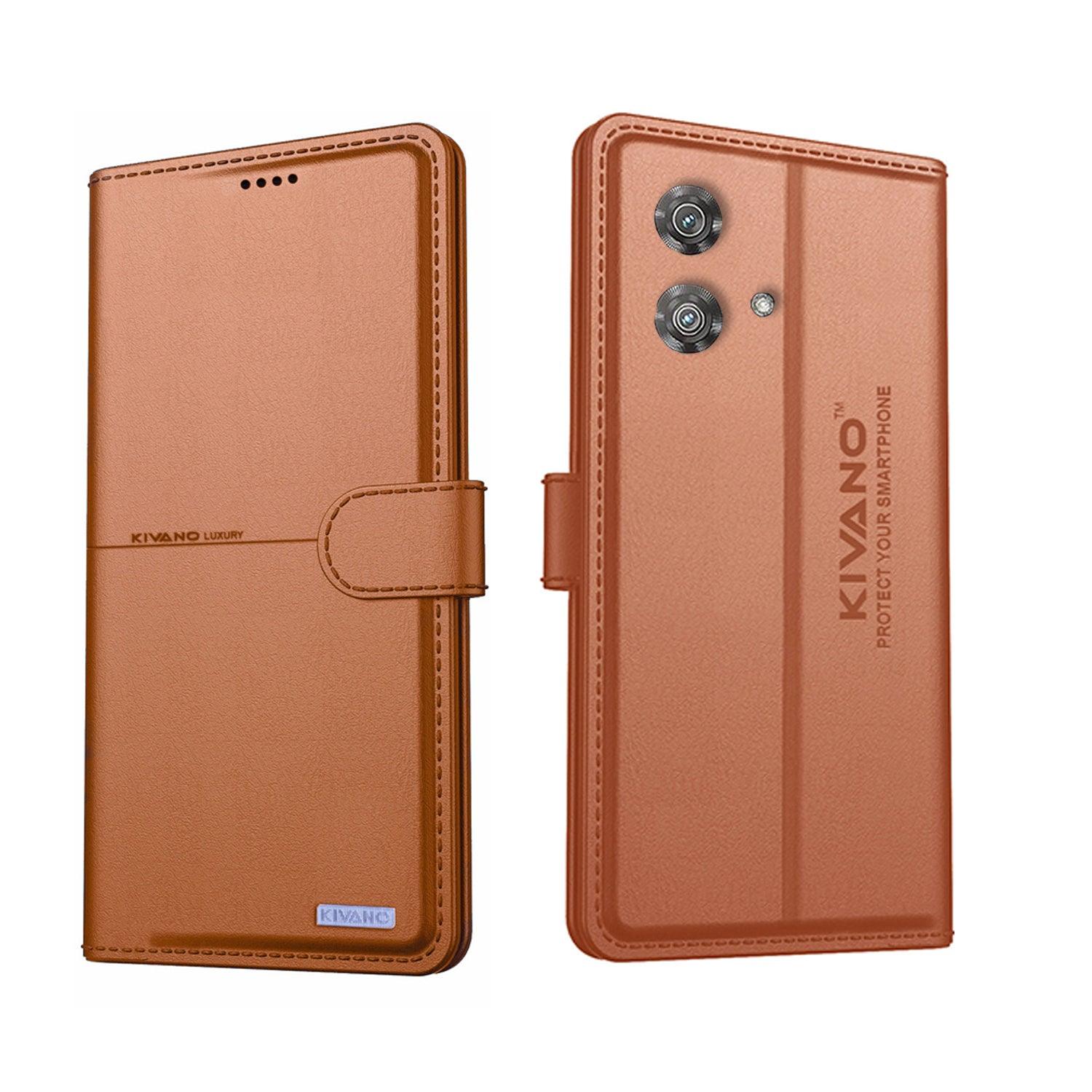 KIVANO Compatible with Motorola edge 40 neo Flip Cover | Leather Finish | Inside Pockets & Inbuilt Stand | Shockproof Wallet Style Magnetic Closure Back Cover Case - Aibex