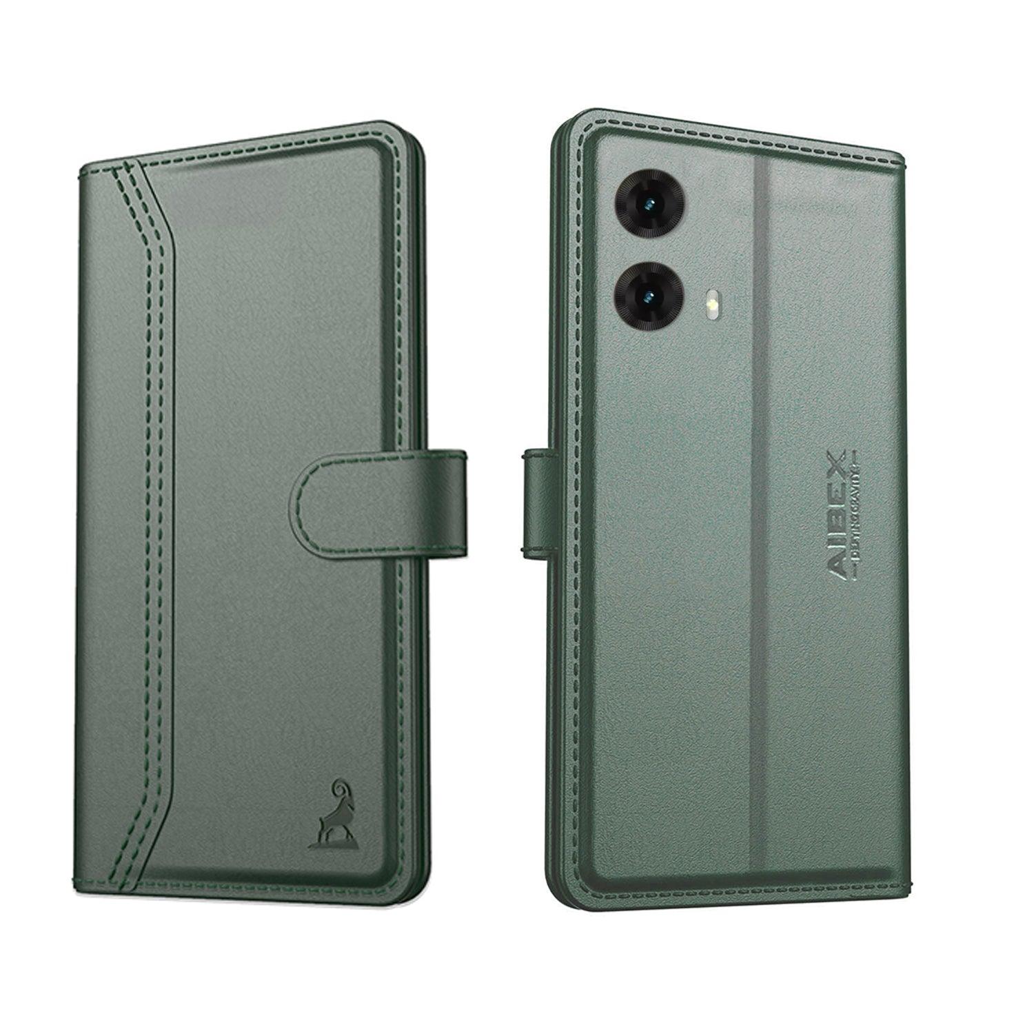 Motorola G85 Aibex PU Leather Flip Cover Foldable Stand & Pocket Magnetic Closure - Aibex