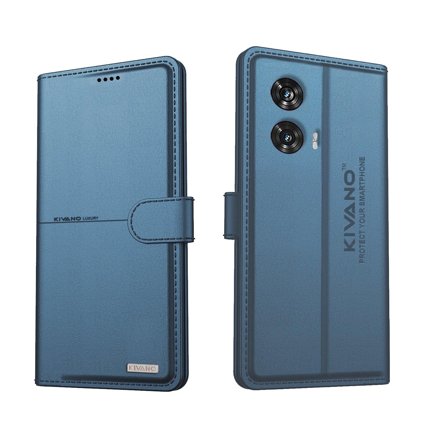 Kivano Compatible with Motorola edge 50 fusion Flip Cover | Leather Finish | Inside Pockets & Inbuilt Stand - Aibex