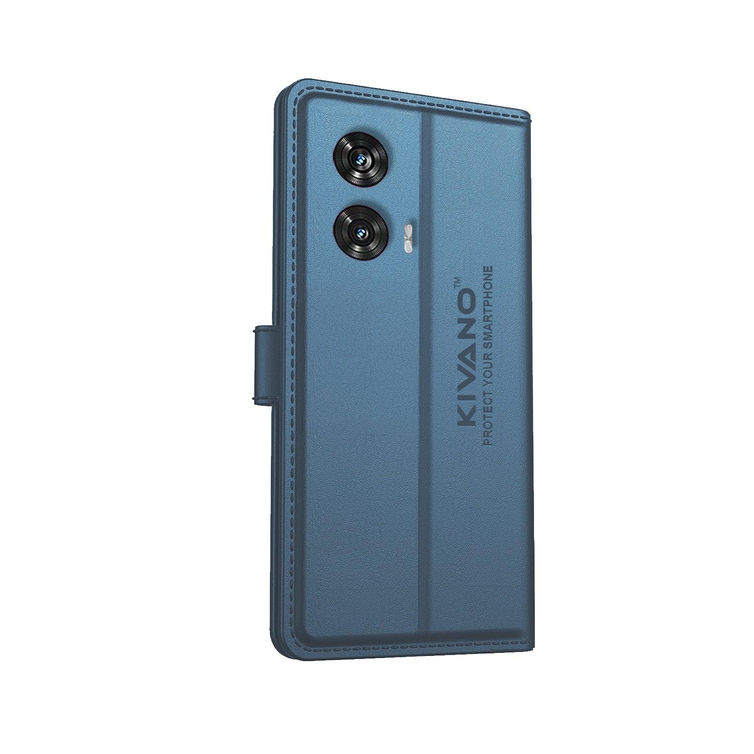 Kivano Compatible with Motorola edge 50 fusion Flip Cover | Leather Finish | Inside Pockets & Inbuilt Stand - Aibex