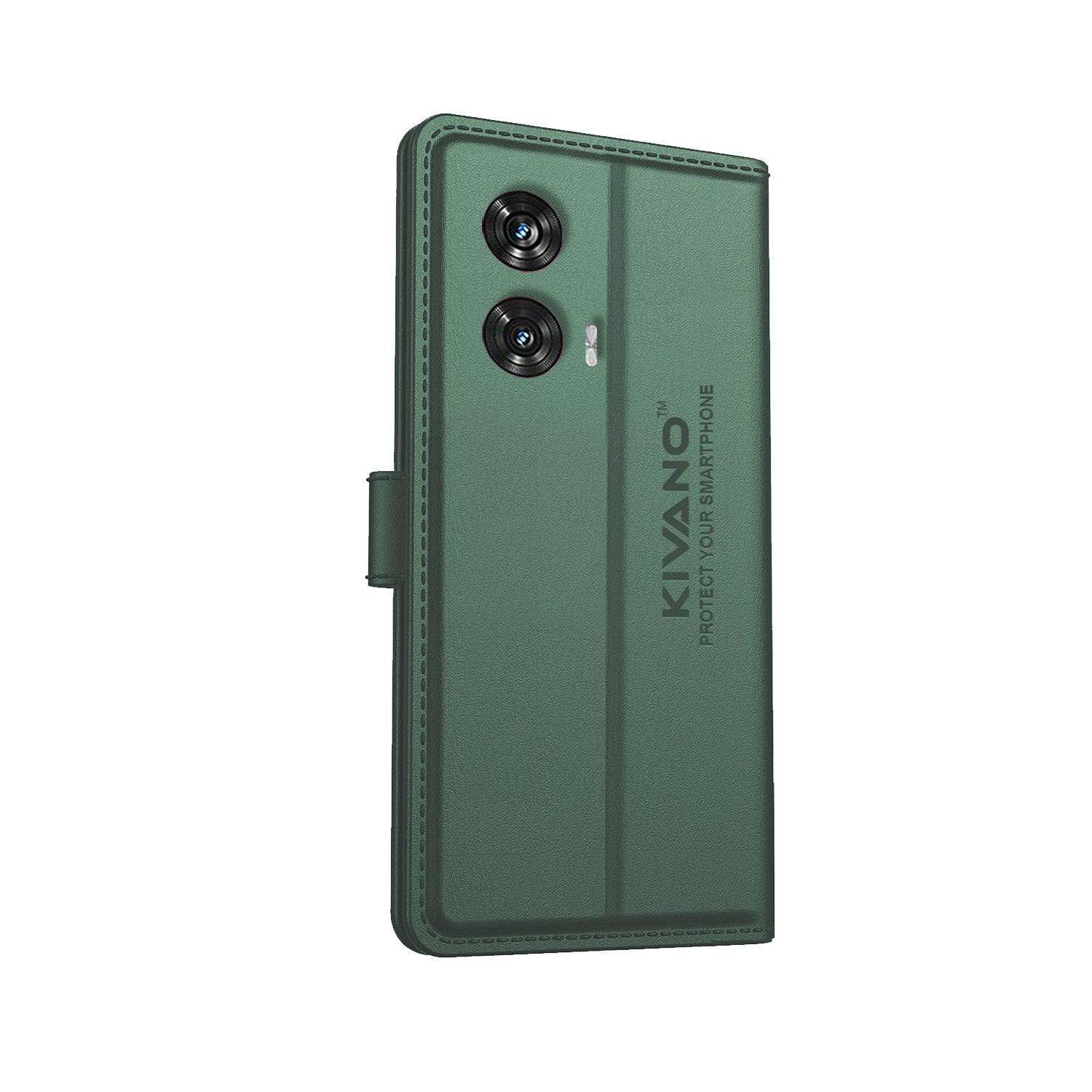 Kivano Compatible with Motorola edge 50 fusion Flip Cover | Leather Finish | Inside Pockets & Inbuilt Stand - Aibex