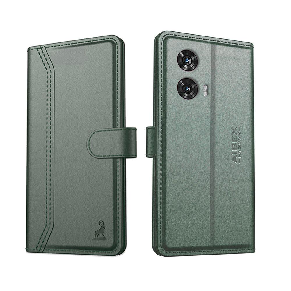 Motorola edge 50 fusion Aibex PU Leather Flip Cover Foldable Stand & Pocket Magnetic Closure - Aibex