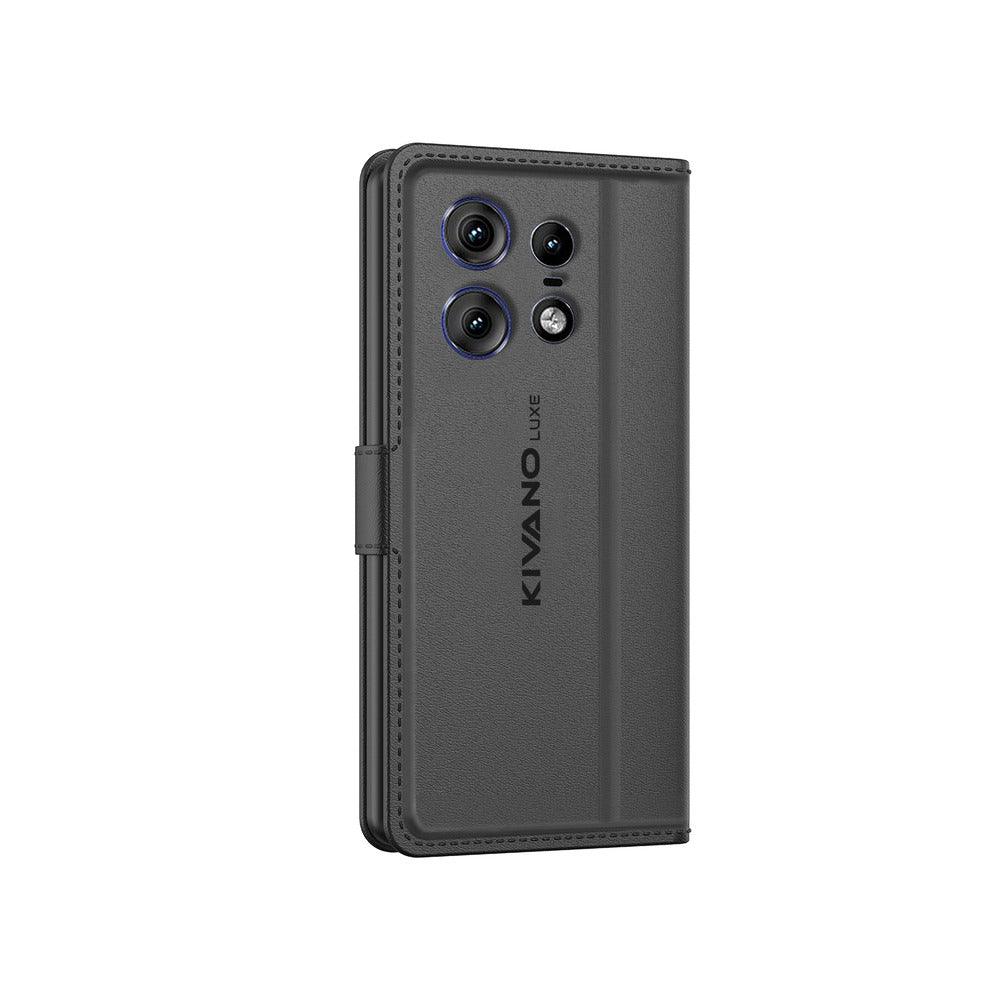 Motorola Edge 50 PRO 5G Leather Flip Cover & Mobile Card Holder - Kivano Luxe - Aibex