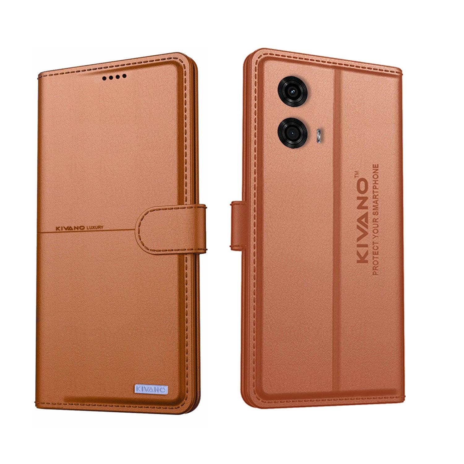 KIVANO Compatible with Motorola G24 Flip Cover | Leather Finish | Inside Pockets & Inbuilt Stand | Shockproof Wallet Style Magnetic Closure Back Cover Case - Aibex